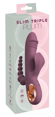 You2Toys Slim Triple Plum – wibrator potrójny 3w1, śliwkowy, 21,4 cm
