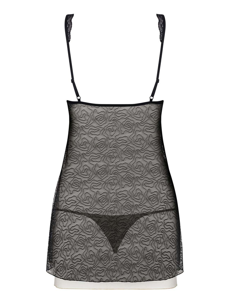 811-BAB-4 babydoll i stringi – brązowo-beżowa – urzekająca Obsessive
