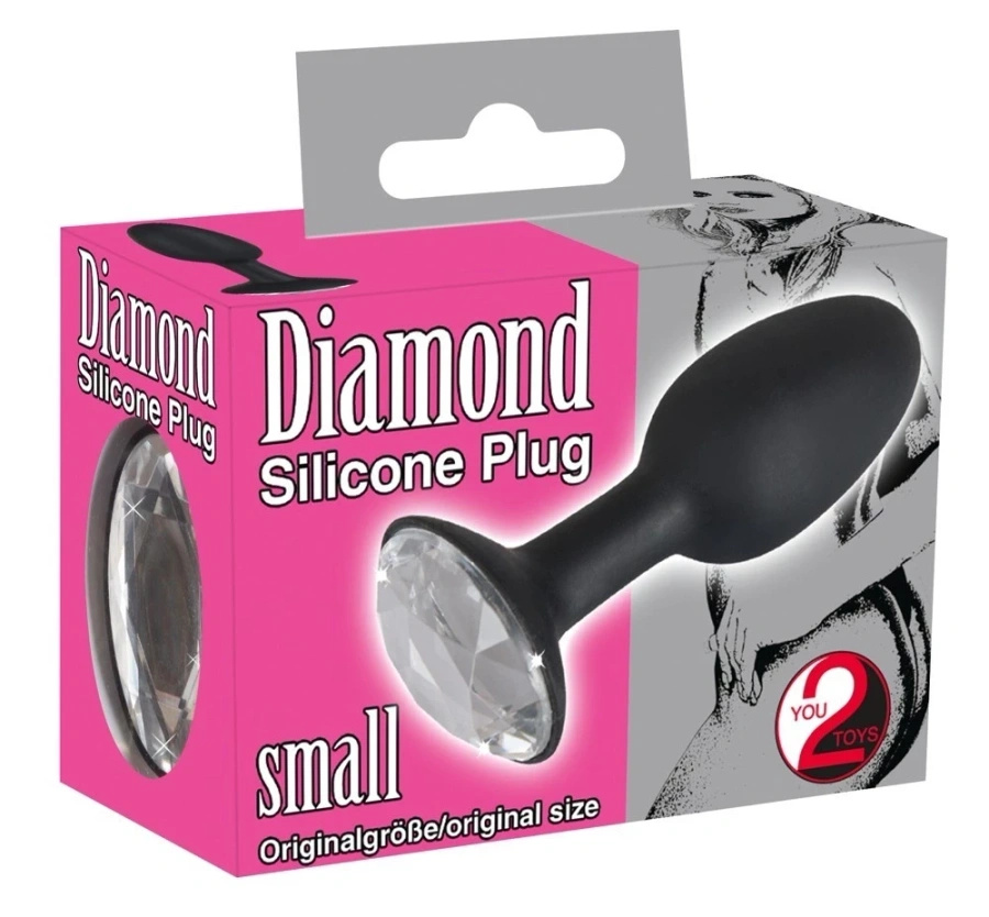 You2Toys korek analny z diamentem S czarny silikonowy 8,5 cm