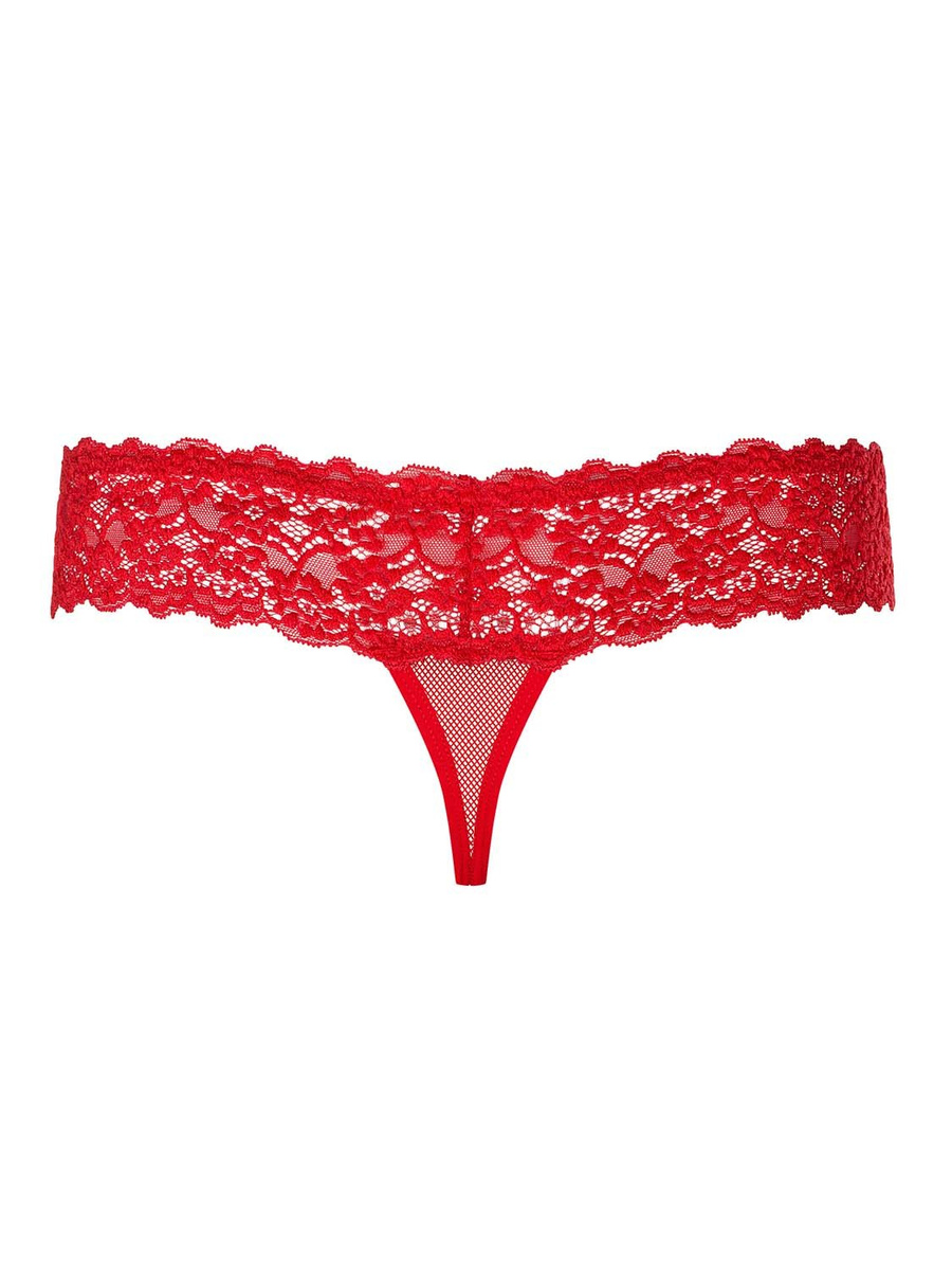 Lacea stringi DWUPAK - czarne i czerwone Obsessive