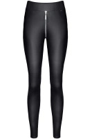 Legginsy Wetlook Ze Srebrnym Zamkiem Maddalena Czarne Demoniq