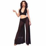 Chilirose CR 4857 komplet: top, spodnie i stringi, czarny, rozmiar S