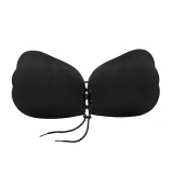 Bye Bra Lace-It Bra C czarny – samonośny biustonosz z wiązaniem