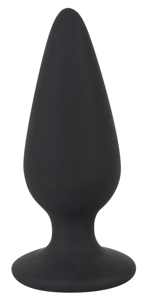 Black Velvets korek analny stożkowy silikonowy mały 7,8 cm, czarny