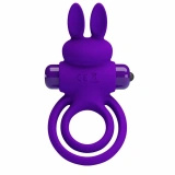 Pretty Love Bunny Ring wibrujący pierścień silikonowy, 10 trybów