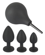 Black Velvets zestaw 4w1: prysznic higieniczny 224 ml i 3 aplikatory, czarny