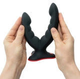 Fun Factory Ryde dildo podwójne z przyssawką, czarne, 12,3/10 cm