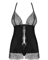 Chiccanta babydoll i stringi czarne - uchyl rąbka tajemnicy Obsessive