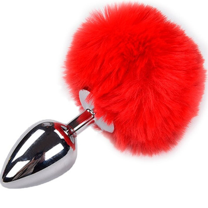 Korek Analny Z Ogonkiem Metal Anal Fluffy Plug Red Alive