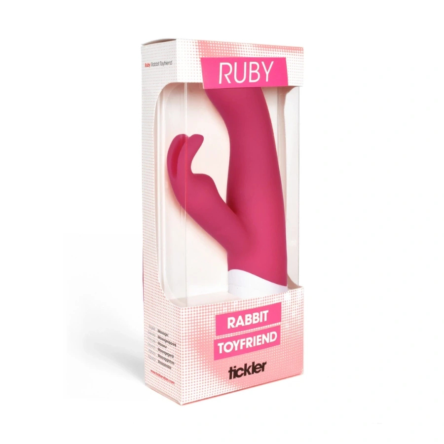 Tickler Vibes Ruby Rabbit Toyfriend – wibrator króliczek dwusilnikowy, silikonowy, 22,5 cm